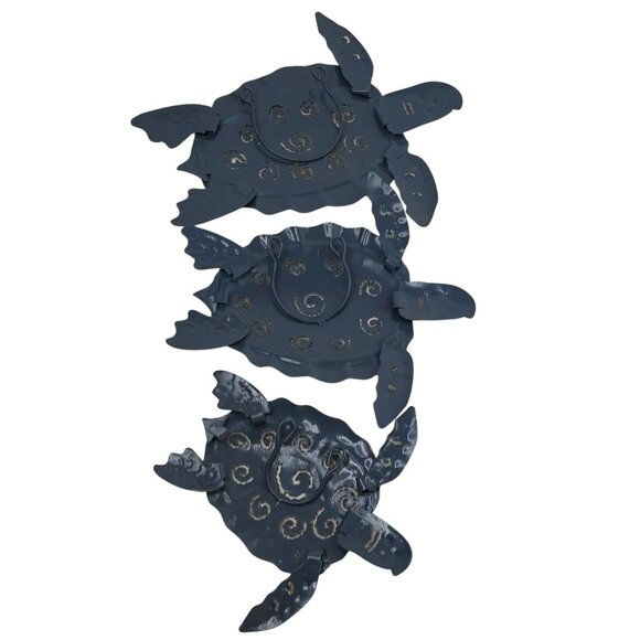 Vintage Metal Sea Turtle Hatchling Set Of 3 Regal Art & Gift Wall Decor 2005 - Picture 3 of 4